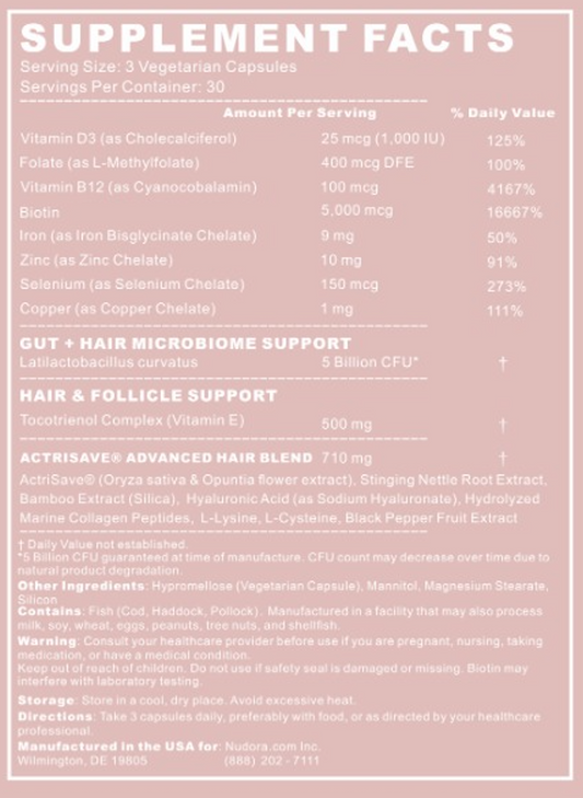 Nudora Women's Hair Support : Healthy Hair Starts Within