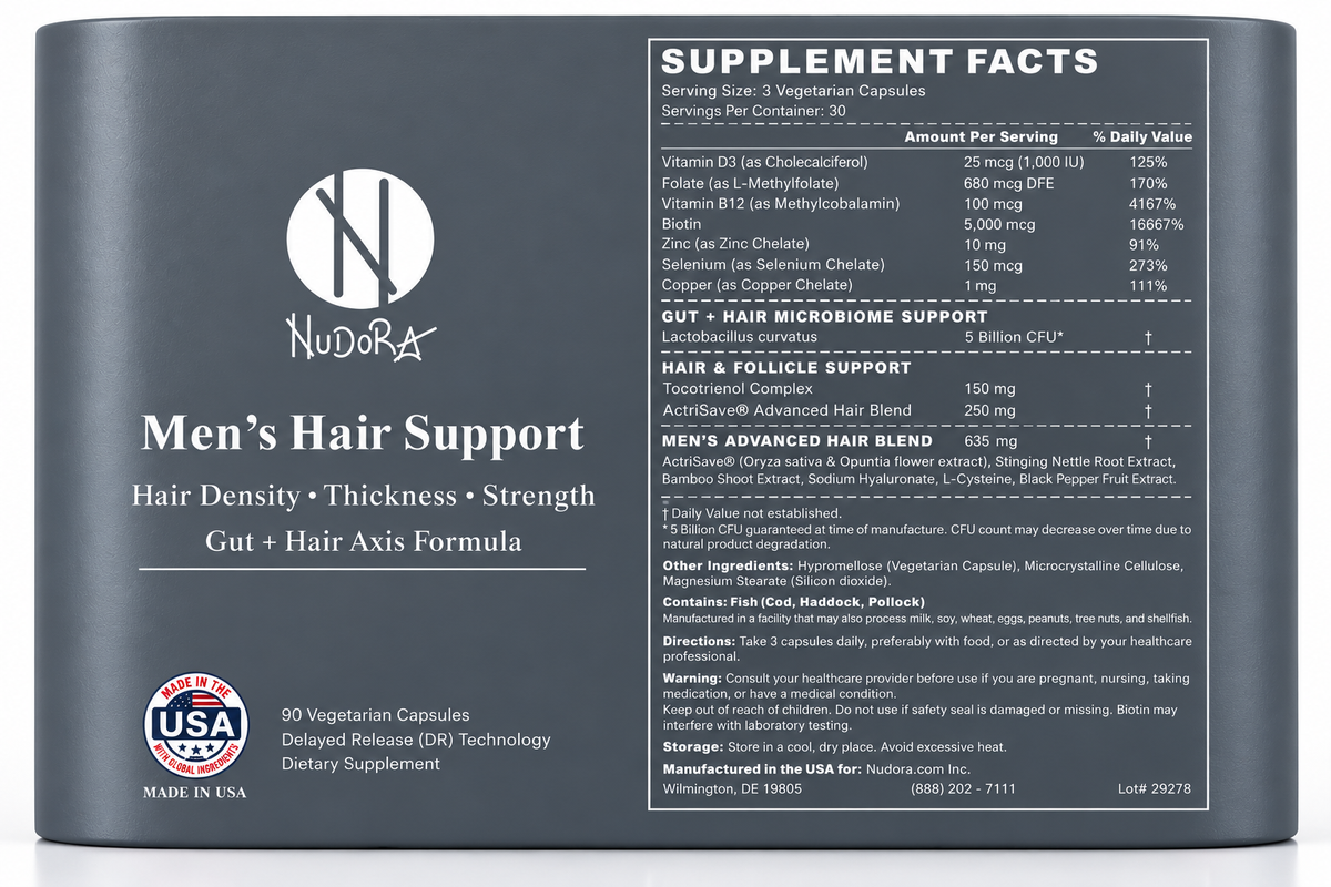 Nudora Men's Hair Support: Stronger Hair Starts Within