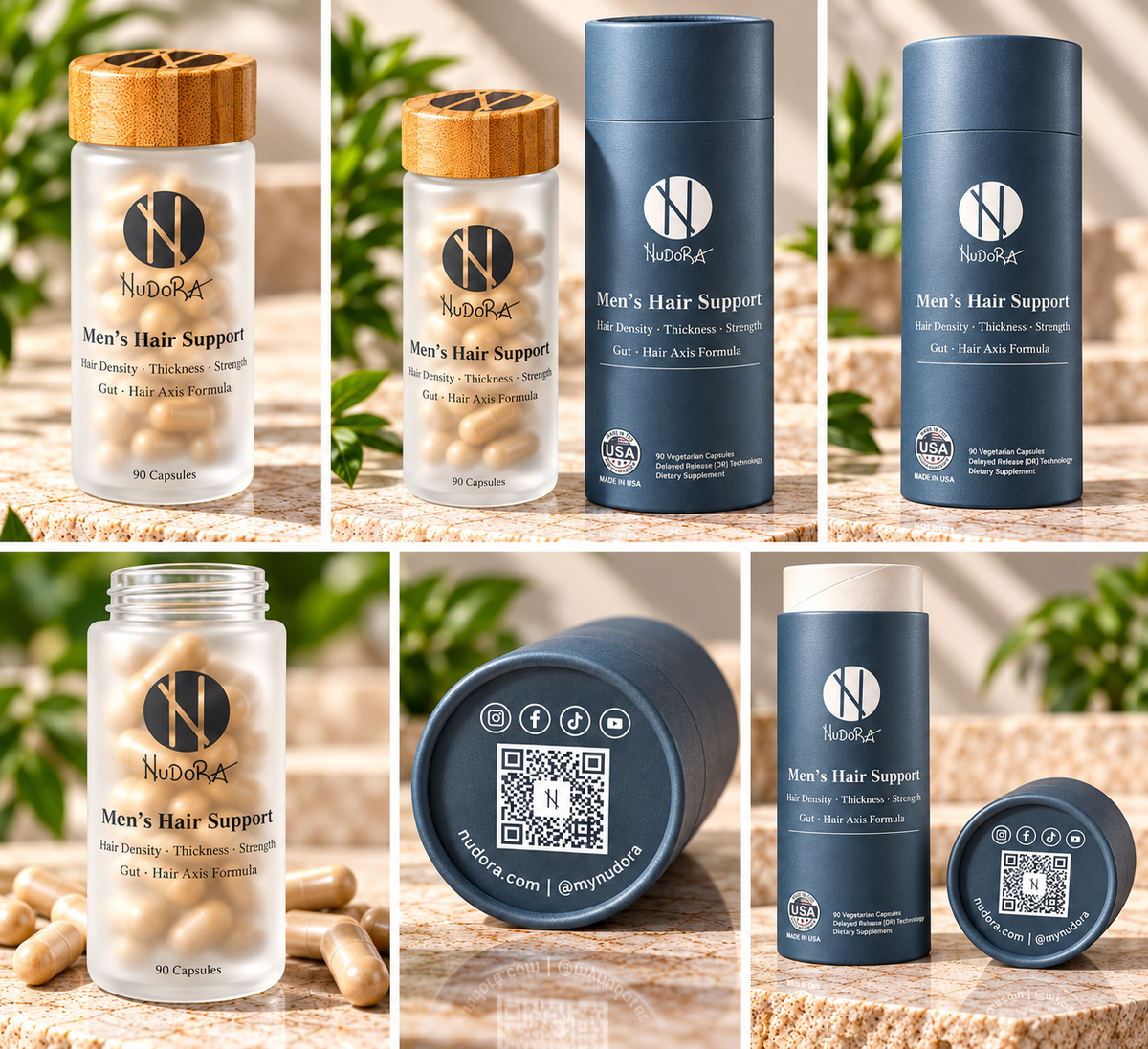 Nudora Men's Hair Support: Stronger Hair Starts Within