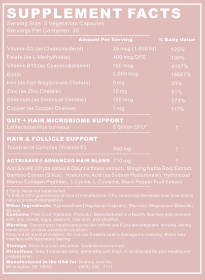 Nudora Women's Hair Support : Healthy Hair Starts Within